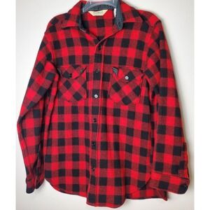 Vintage LL Bean Buffalo Check Plaid Lumberjack Wool Shirt Shacket Men's‎ Large
